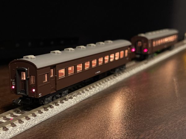 送料140円~ KATO 5134-1 スハフ42 2193 茶 室内灯取付 2両セット／Z3qh