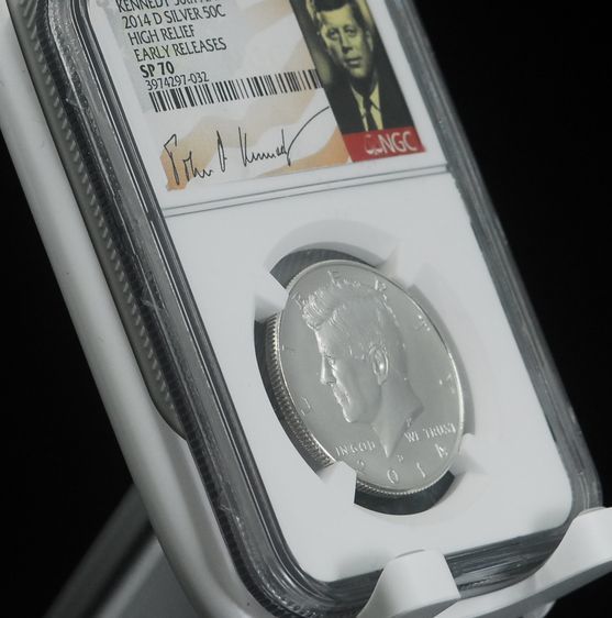 試鋳貨最高鑑定SP70】2014年 アメリカ 銀貨 ケネディ50周年記念 NGC