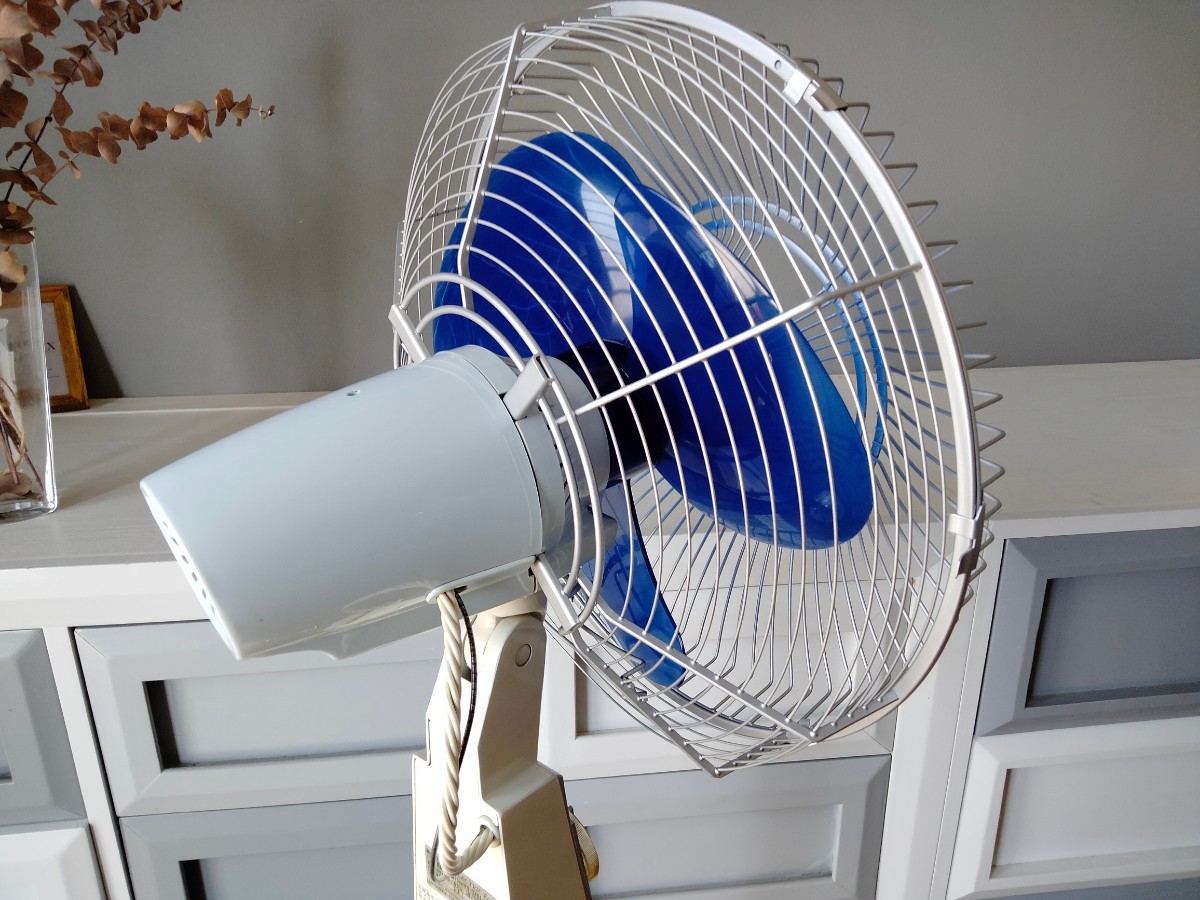 ナショナル レトロ扇風機 F-30G1K 30センチ 青と白 動作品National