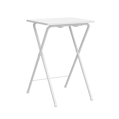 [山善] 折りたたみテーブル 高さ70 傷・汚れ・水分・熱に強い 幅50×奥行48cm サイドテーブル ミニテーブル 完成品 ホワイト RYST