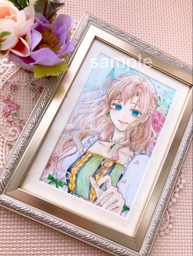 Sample手描きイラスト 水彩 さくらと女の子｜イラスト