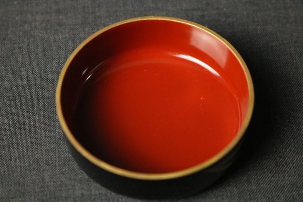 茶道具 金蒔絵 四君子文 内朱 棗 直径6.7cm◇茶器/茶具/御手前/野点/濃