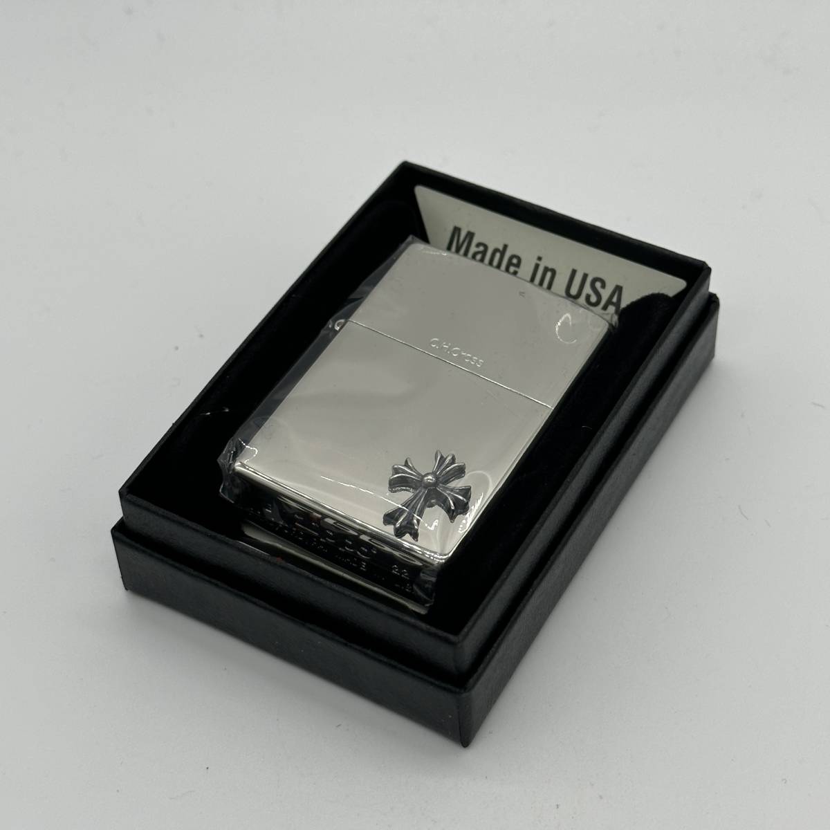 ZIPPO:ジッポー C.H.cross/クロスモチーフ メタル貼り 2022年製(タウン 