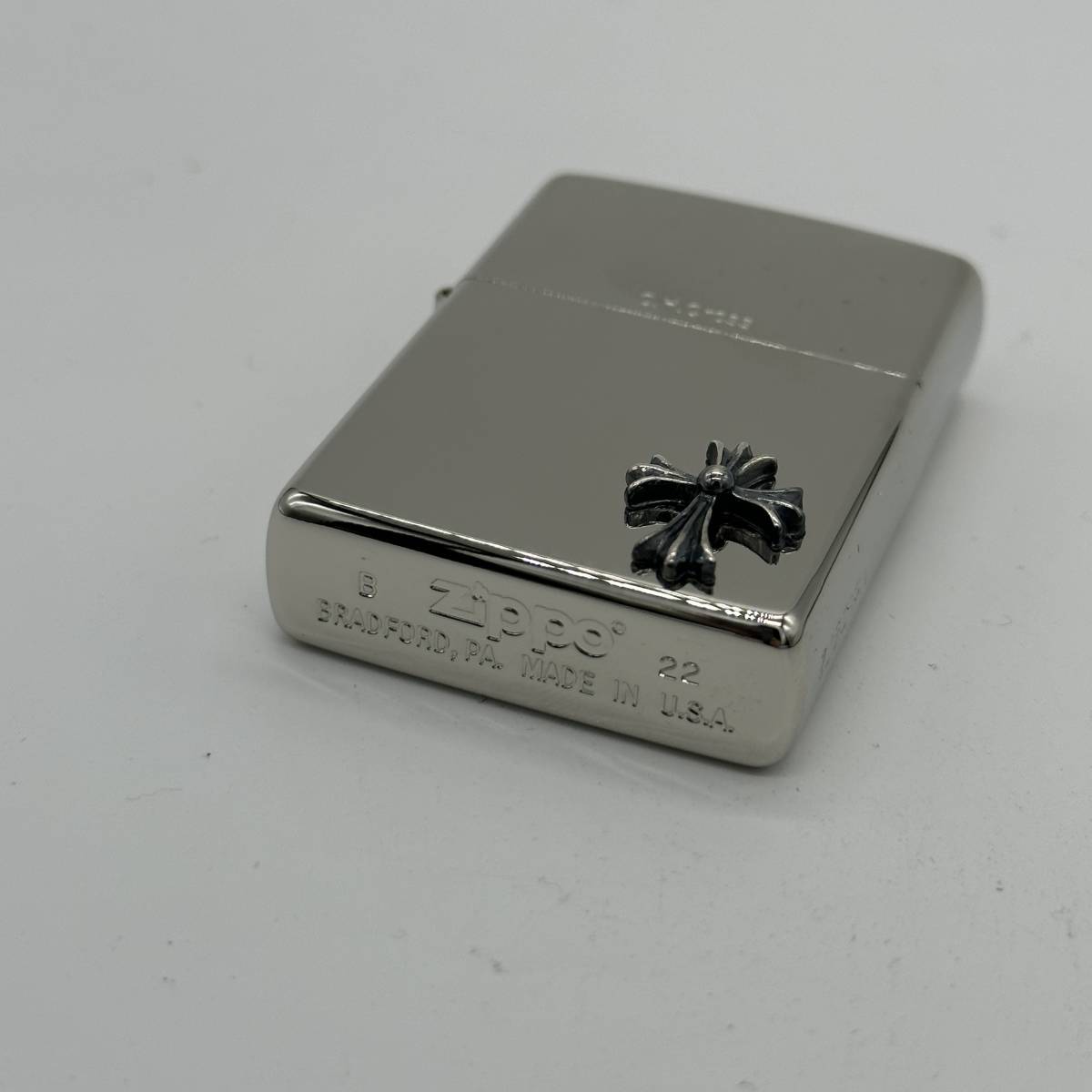 ZIPPO:ジッポー C.H.cross/クロスモチーフ メタル貼り 2022年製(タウン 