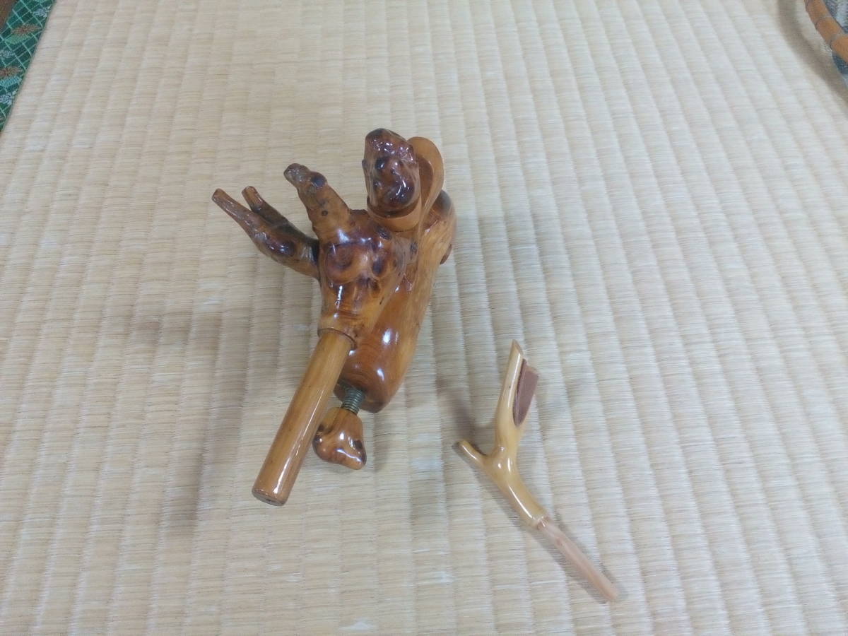 龍仙作 紋竹らっきょう竿掛・玉ノ柄フルセット美品です。 (ヘラブナ竿 