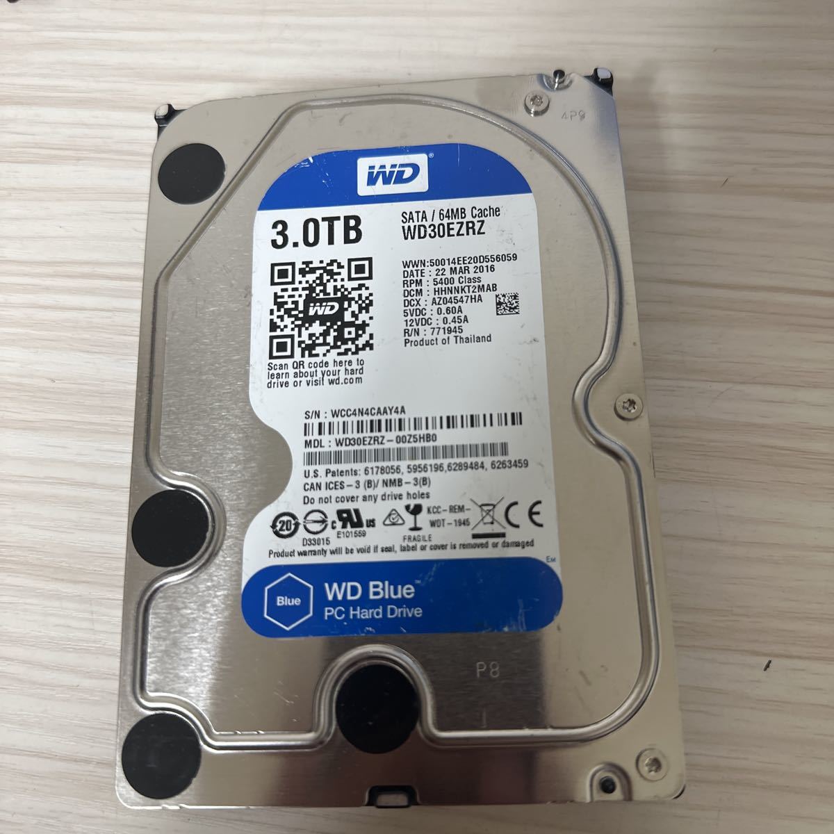 Z17:(動作保証/AVコマンド対応/使用0時間WDC WD30EFRX-68EUZN0 3000GB