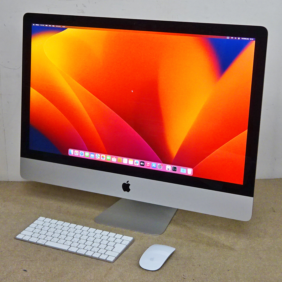 Apple【MXWV2J/A】iMac Retina 5K 27inch 2020 Core i7 3.8GHz 8コア メモリ8GB SSD512GB macOS Ventura 中古品