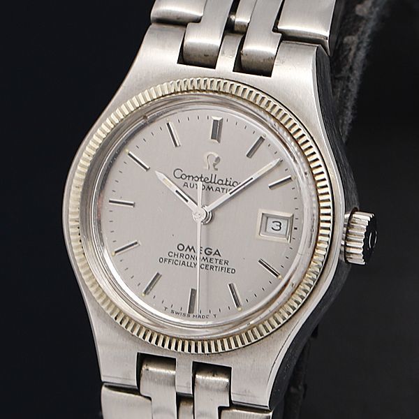 1円 稼働 良品 オメガ 568.0017 シルバー文字盤 クロノメーター デイト AT/自動巻 コンステレーション レディース腕時計 KOR 0035200