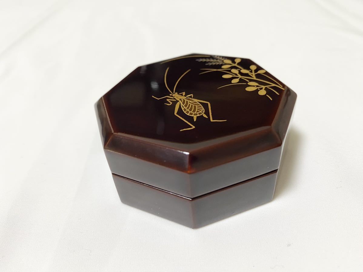 不賢斎 八角 香合 萩と鈴虫 蒔絵 有馬頼底 茶道具 共箱(香合)｜売買