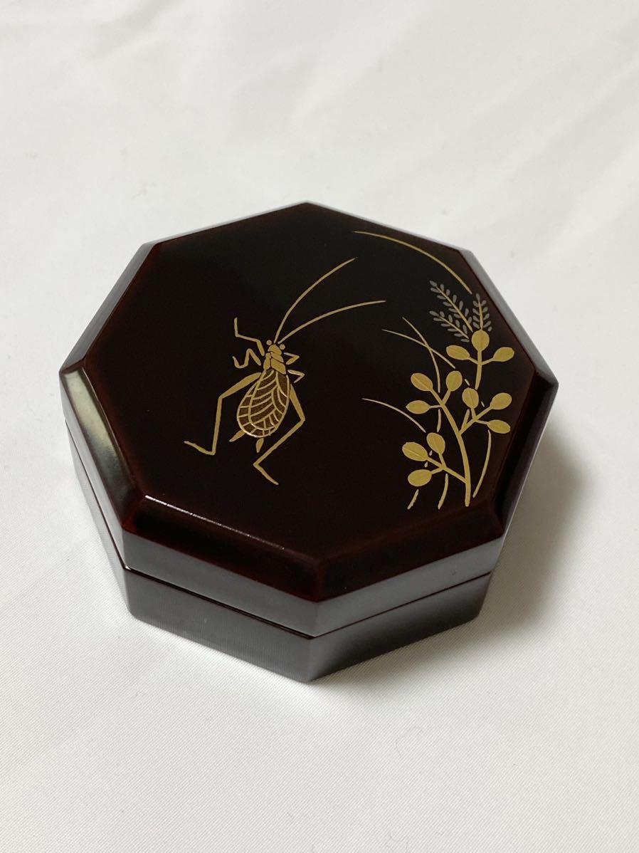 不賢斎 八角 香合 萩と鈴虫 蒔絵 有馬頼底 茶道具 共箱(香合)｜売買