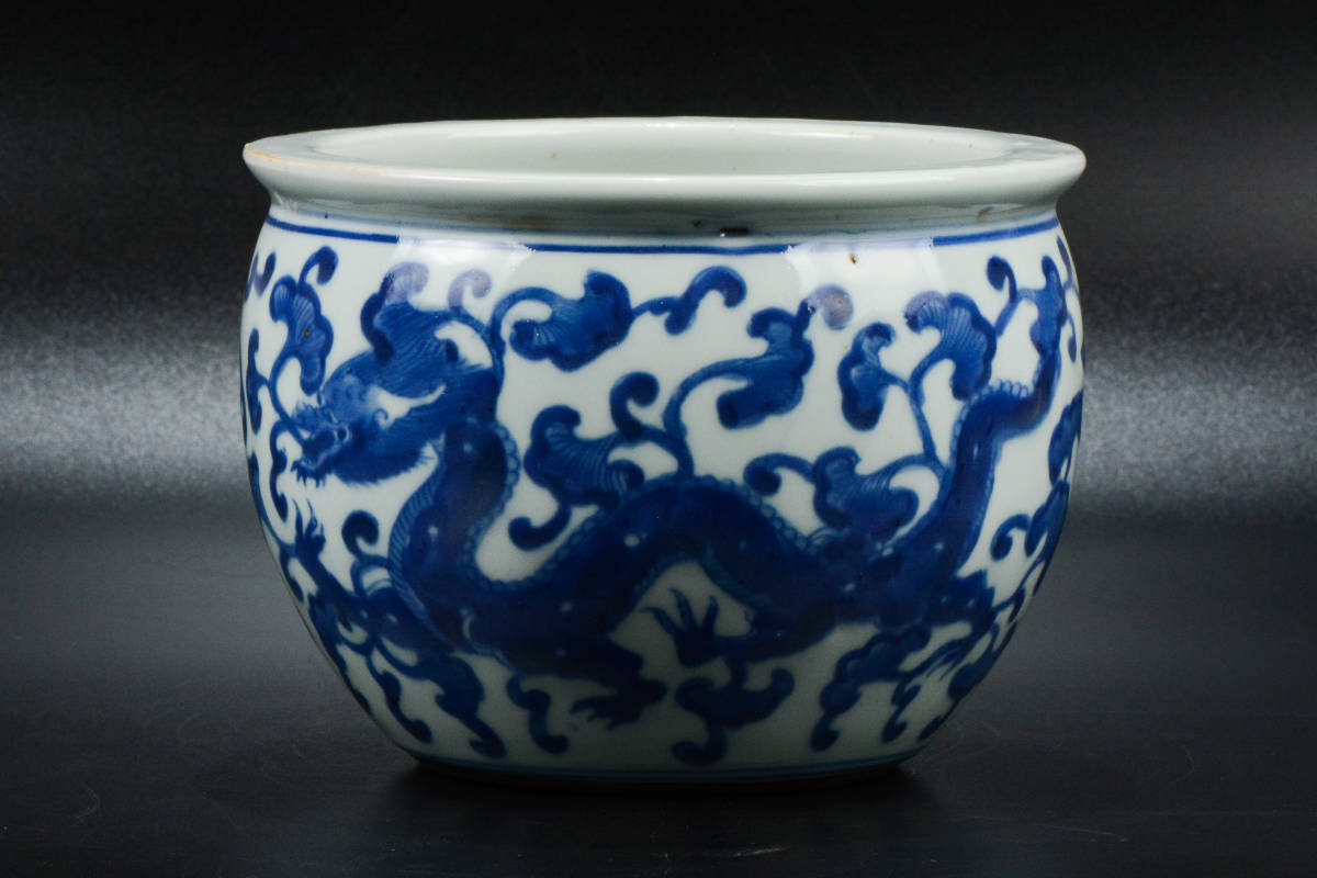 中国清時代 中国陶磁 染付 水指 骨董古美術 コレクション 【公式通販】