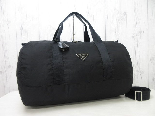極美品 PRADA プラダ テスート ボストンバッグ ハンドバッグ