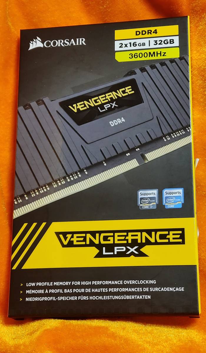VENGEANCE LPX 32GB (2 x 16GB) DDR4 DRAM 3600MHz C18 メモリーキット　ブラック