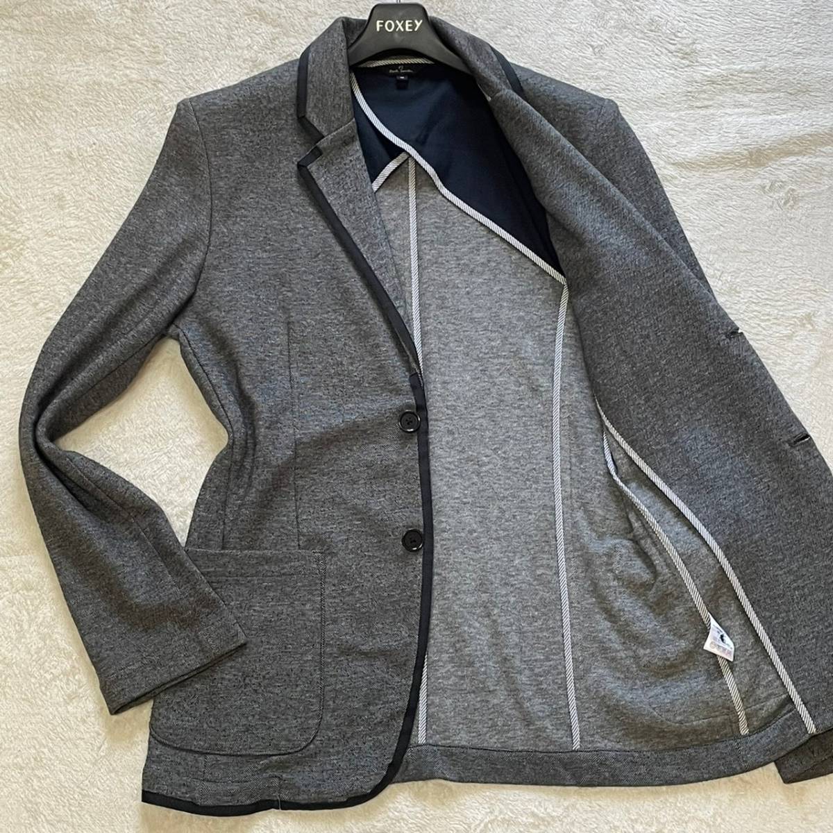  ポールスミス テーラードジャケット Paul Smith グレー パイピング ストレッチ メランジ コットン スーツ ビジネス 背抜き M(Mサイズ)｜売買されたオークション情報、yahooの商品情報をアーカイ Mサイズ