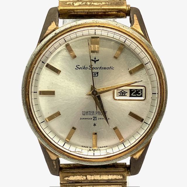 仙3　SEIKO 5　SPORTMATIC　自動巻き　腕時計　デイデイト　ラウンド　アナログ　セイコー5　スポーツマチック　シルバー文字盤　3針　