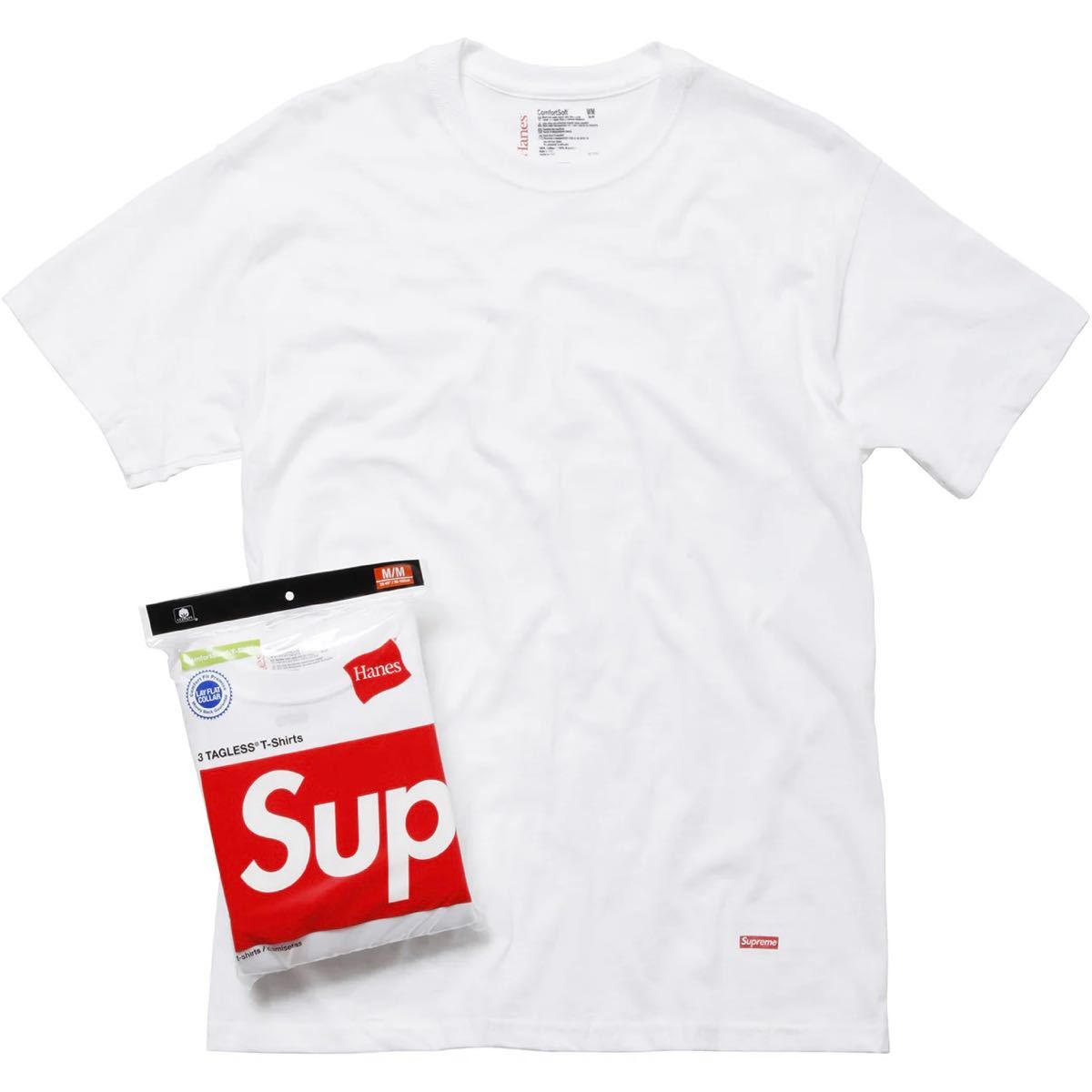 【L】1枚 Supreme Hanes Tagless Tee White 白 ホワイト バラ売り ヘインズ タグレス Small Box Logo ボックスロゴ