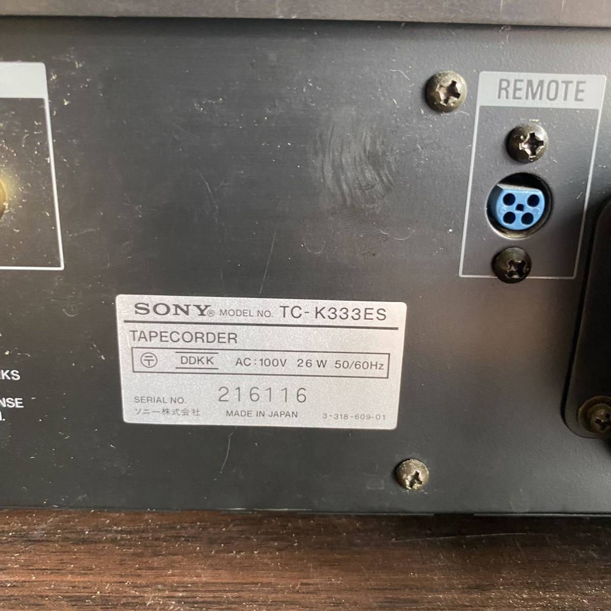 SONY カセットデッキ TC-K333ES sonny ☆ カセット 【2503】 ソニー