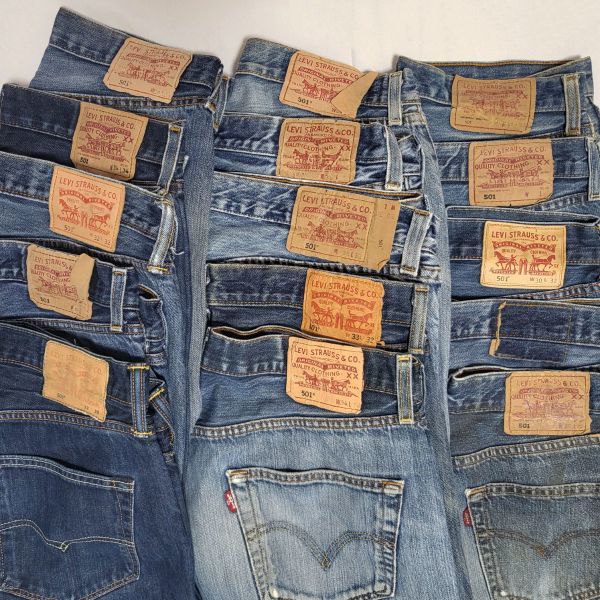 15本セット 色落ち ヒゲ リーバイス 501 古着卸 ブルー デニム パンツ