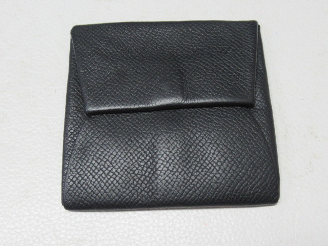 ◆28.HERMES エルメス バスティア コインケース 小銭入れ ブラック/黒/中古