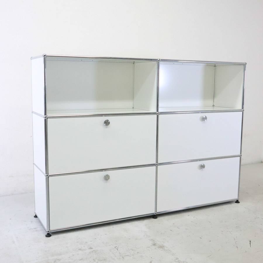 ●　USMハラーキャビネット　2列2段　ホワイト　H06 ☆状態良好！USMハラー キャビネット 2列3段 ピュアホワイト オープン