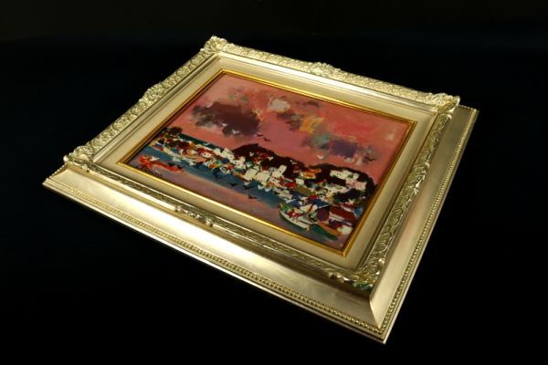2780□【真作】大内田茂士 「網代」 油彩 日本芸術院会員 恩賜賞受賞