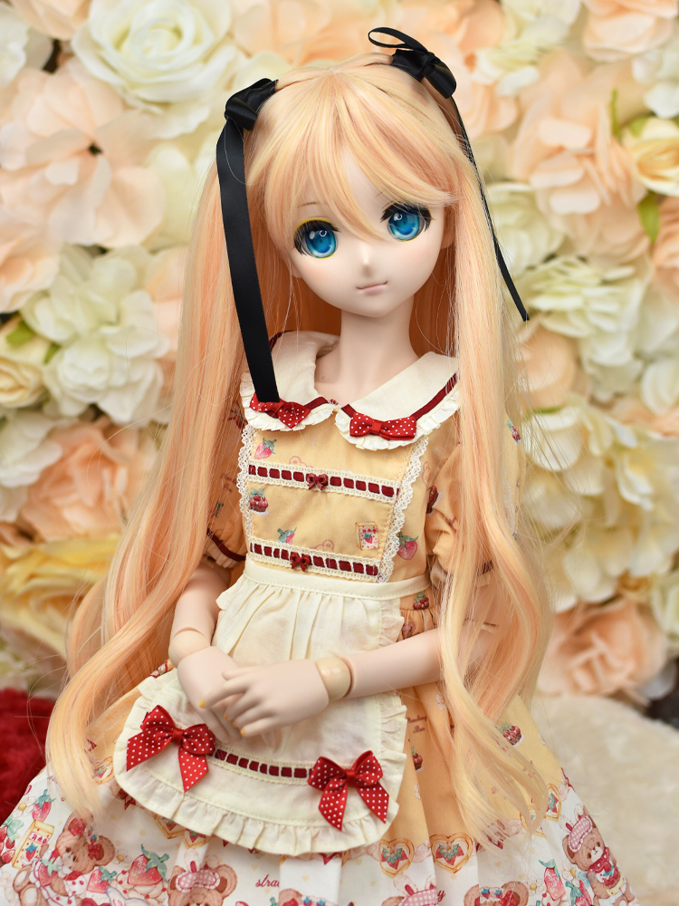 SDサイズ　DDサイズ　9インチ　ウィッグ　耐熱繊維　オレンジ　ツーサイドアップ　未使用