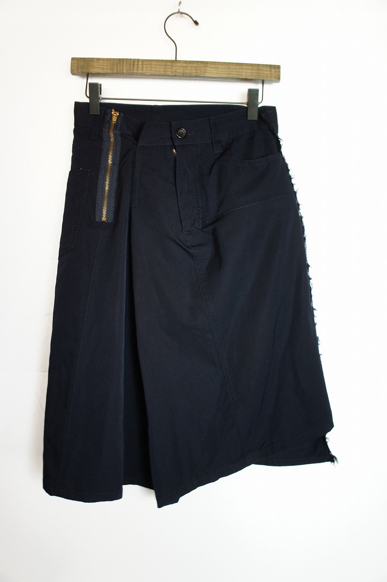 希少JUNYA WATANABE COMME des GARCONSジュンヤ ワタナベ コムデギャルソン スカート 再構築 AD2004 アーカイブ 紺731N