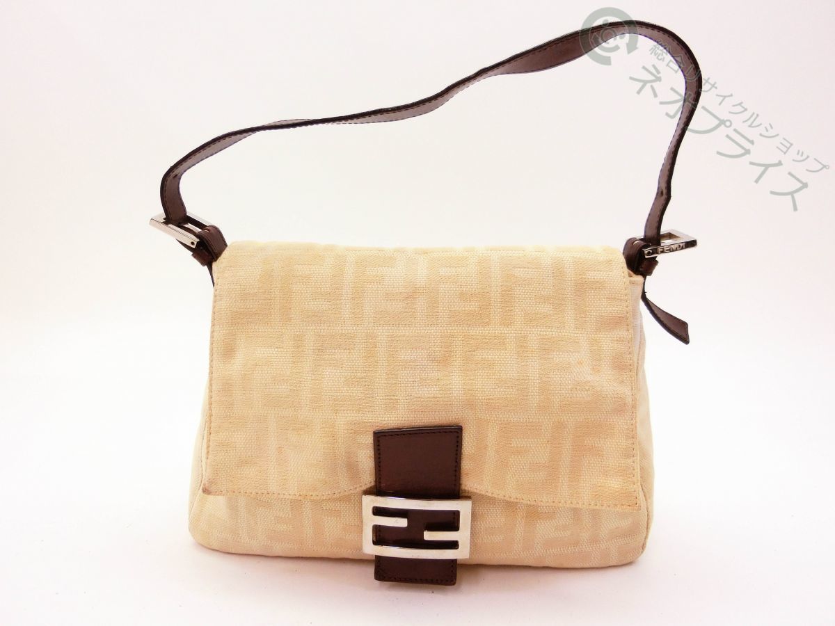 ◆A6304 FENDI フェンディ ズッカ レザー マンマ バケット ショルダー バッグ