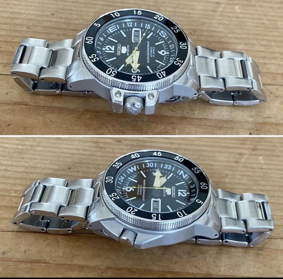 セイコー5 アトラス SEIKO 5 MADE IN JAPAN ブラック黒 自動巻き 