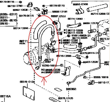 トヨタ純正新品 AE86 前期 エアコン 高圧サクションホース エアコン