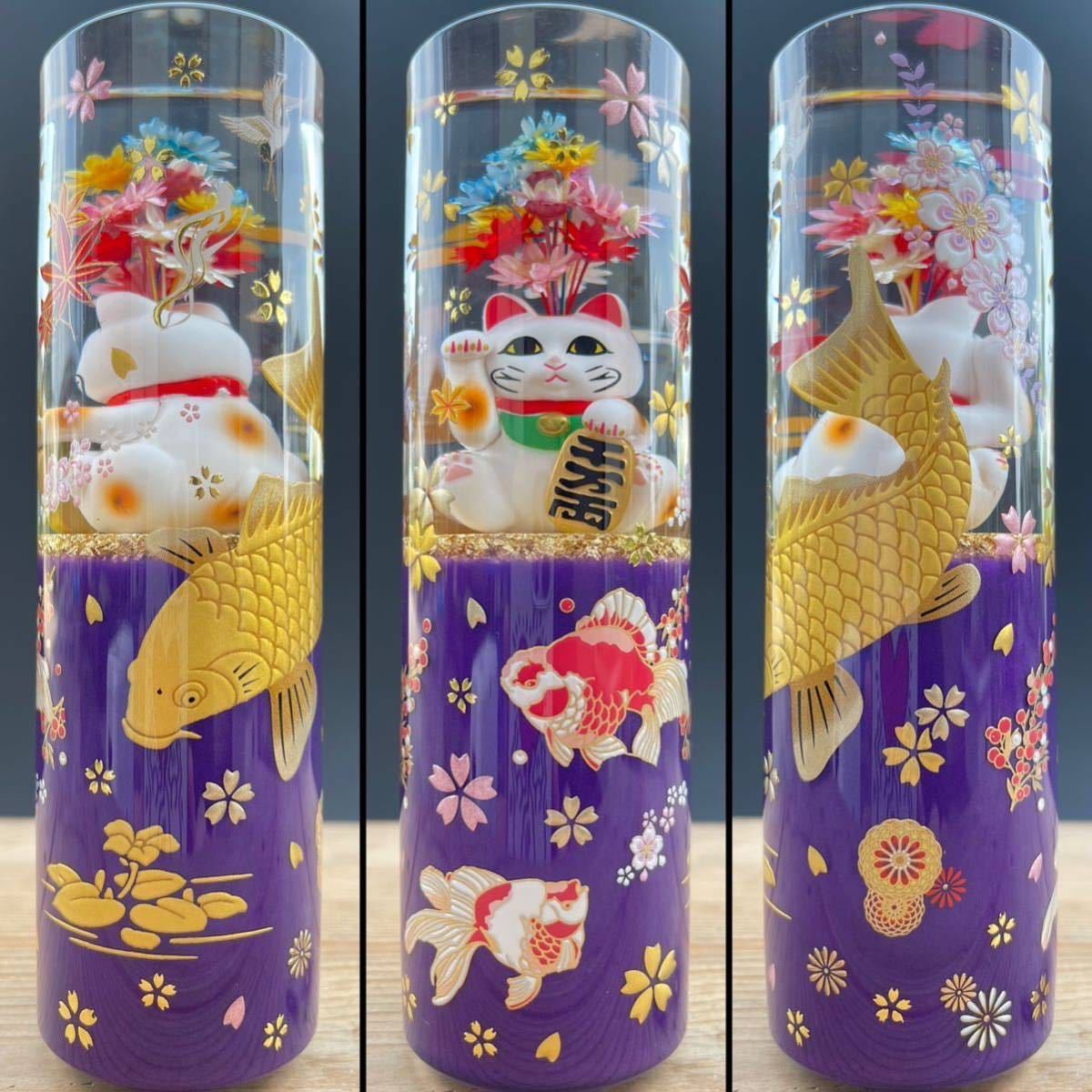 車 水中花 シフトノブ 招き猫