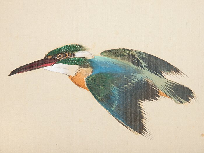 真作/今井景樹/湖畔飛鴨図/山水図/横物/秋の掛軸/掛軸☆宝船☆AK-649