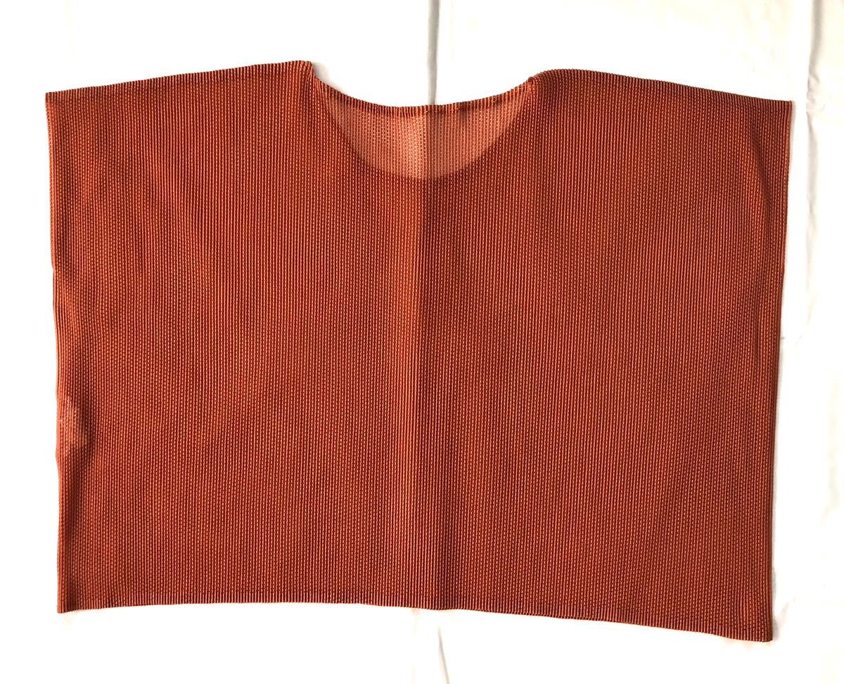PLEATS PLIASE プリーツプリーツ メッシュカットソー ダークオレンジ系