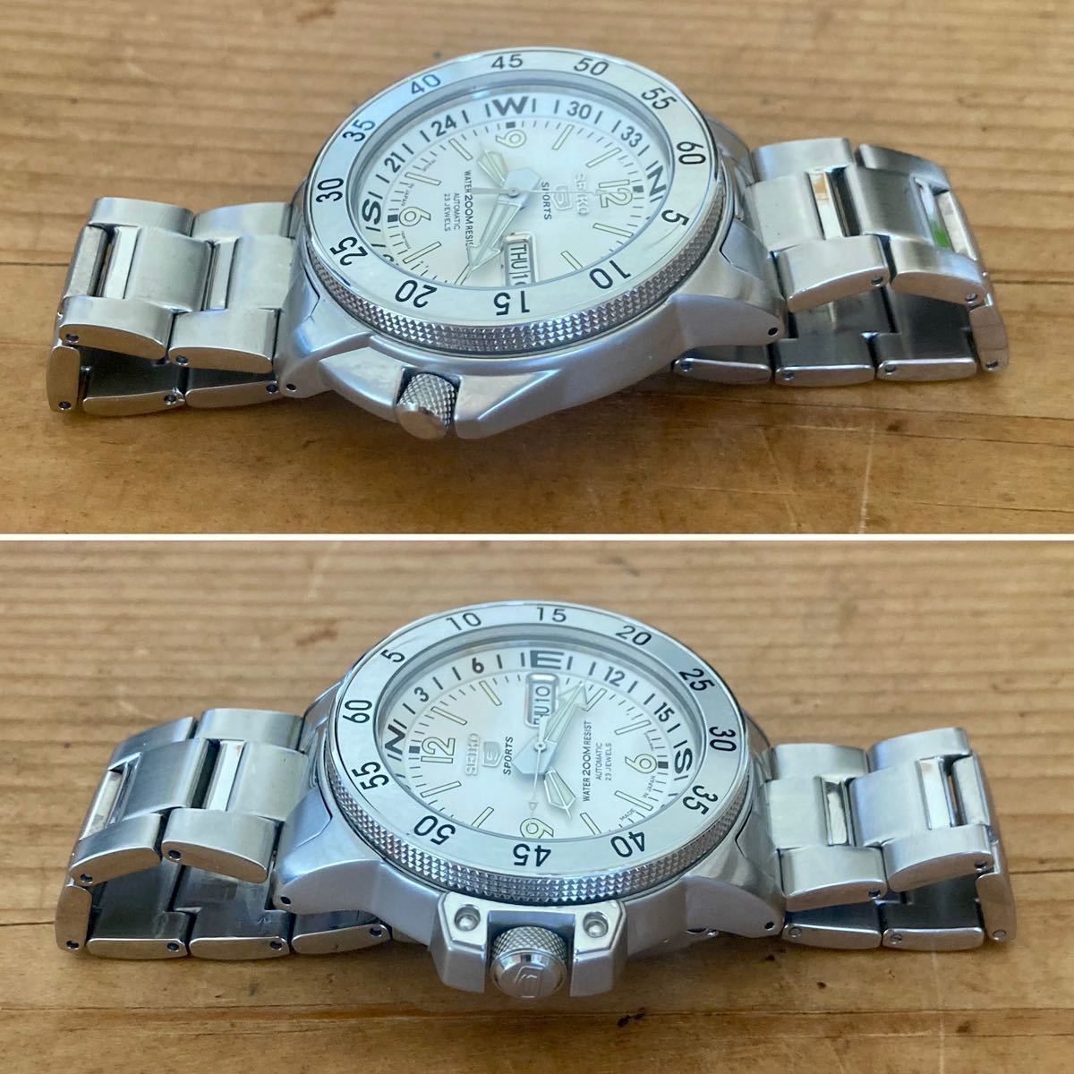稼働品 セイコー5 アトラス SEIKO 5 MADE IN JAPAN ホワイト白 自動