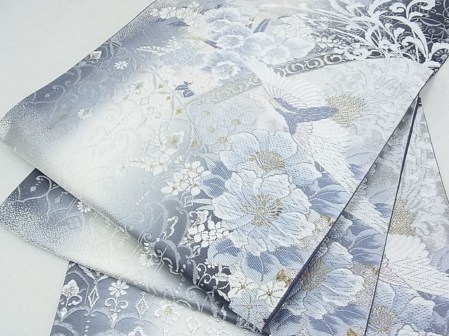 平和屋2□六通柄袋帯 鳳凰花唐草文 金銀糸 逸品 ox2253