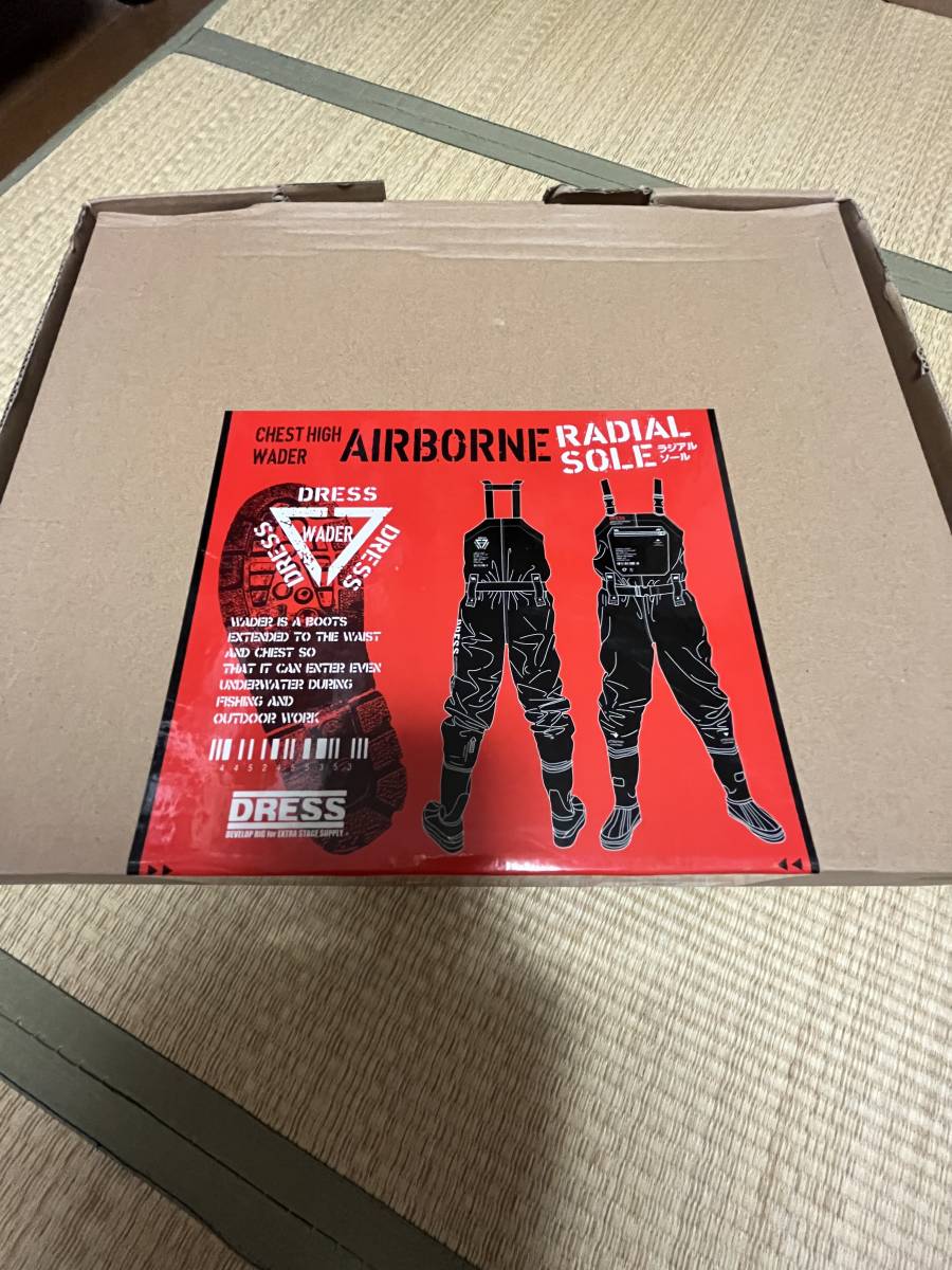 ⑥　■■　新品未使用品　DRESS　ドレス　チェストハイウェーダー　エアボーン　ラジアルソール　ブラック　サイズＭ　■■