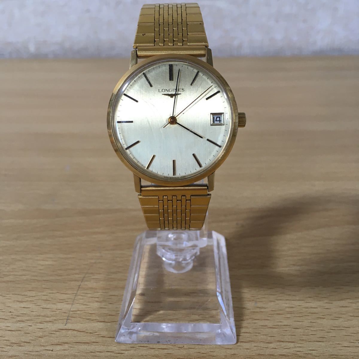 LONGINES ロンジン 18797786 手巻き ゴールド文字盤 デイト GOLD 時計 腕時計 メンズ腕時計 メンズ 動作良好 稼動品 8 カ 5028