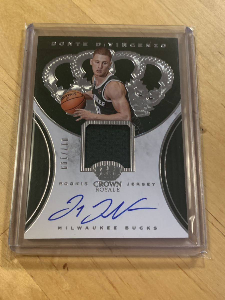 【RC/Donte DiVincenzo】2018-19 Panini Crown Royale Basketball 199枚限定 サインカード #warriors #直書き_1