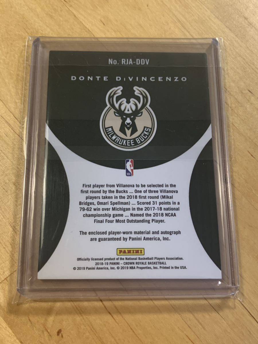 【RC/Donte DiVincenzo】2018-19 Panini Crown Royale Basketball 199枚限定 サインカード #warriors #直書き_2
