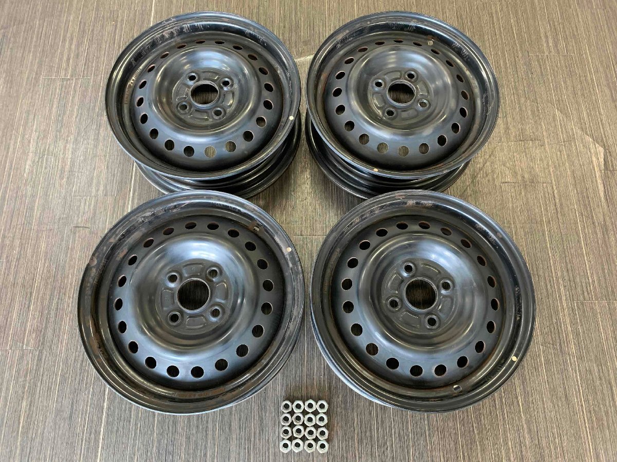 中古☆ダイハツ純正 スチールホイール 4本セット(ホイールナット付き 