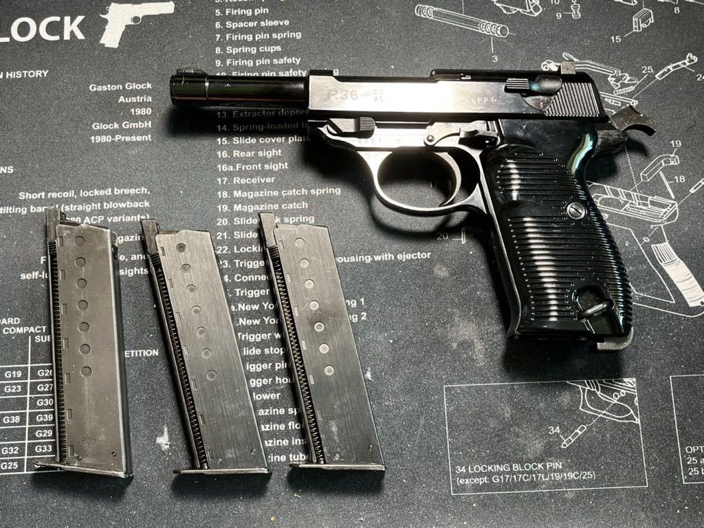 マルゼン ワルサー P38 ブラックメタル ac40 ガスブローバック WALTHER 予備マガジン