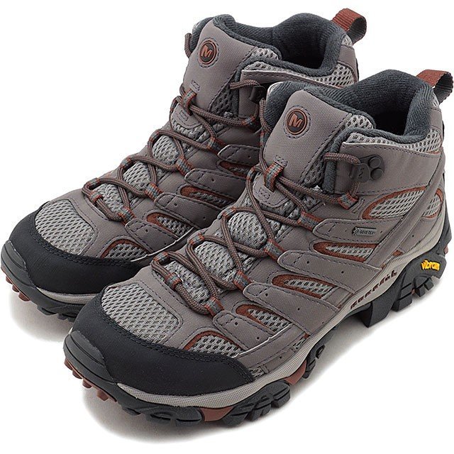 1.9万★美品 防水 名作 レディース MERRELL メレル MOAB 2 MID GORE-TEX モアブ 2 ミッド ゴアテックス US8.0 25m グレー系 