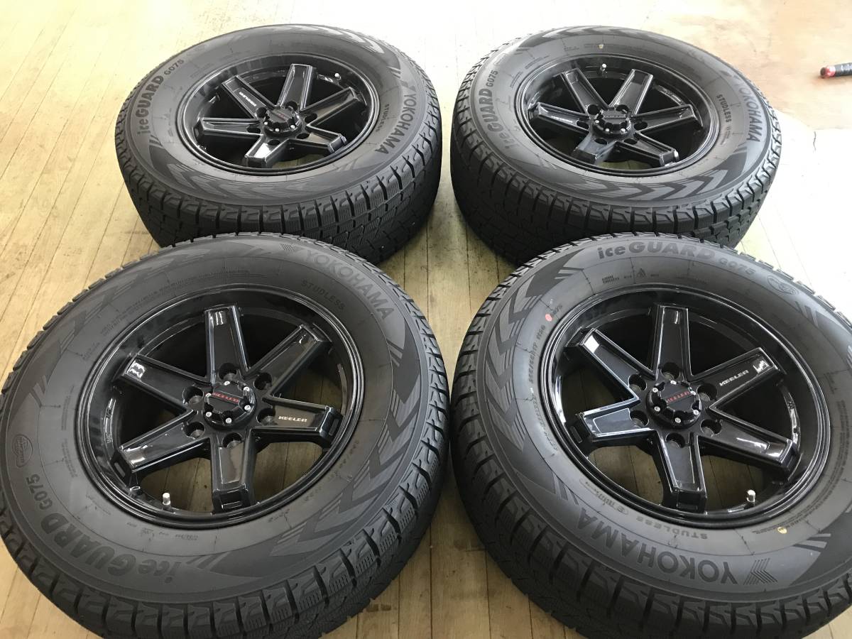 スタッドレス ヨコハマ G075 265/65R17 22年製 WEDS KEELER アルミ 