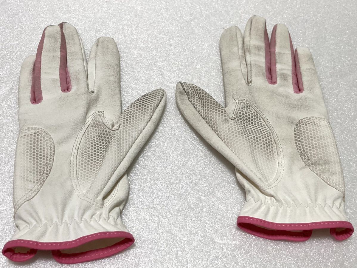 オプストゴルフ　OPST ゴルフグローブ 白・ピンク　サイズM 送料185円_2