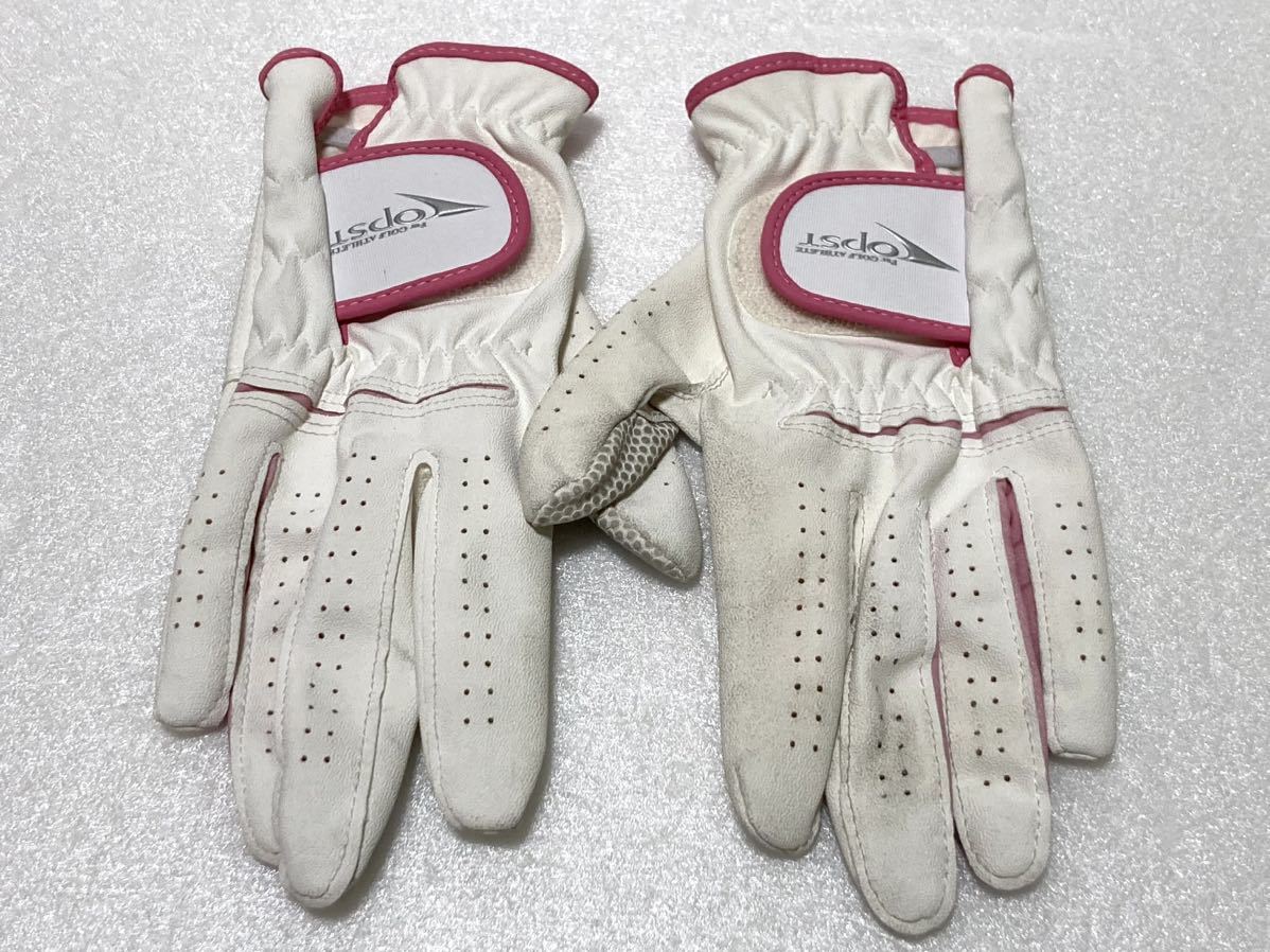 オプストゴルフ　OPST ゴルフグローブ 白・ピンク　サイズM 送料185円_3