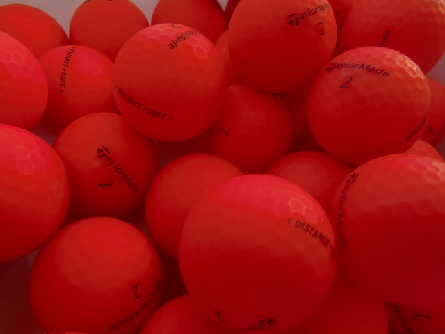 ロストボール　TaylorMade Distance＋Soft マットレッド　50球 ロストボール テーラーメイド DISTANCE 20個 マット レッド