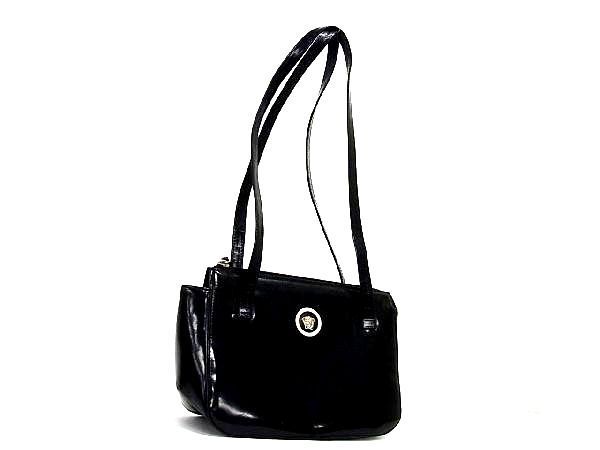 1円 GIANNI VERSACE ジャンニ ヴェルサーチ メデューサ パテントレザー 