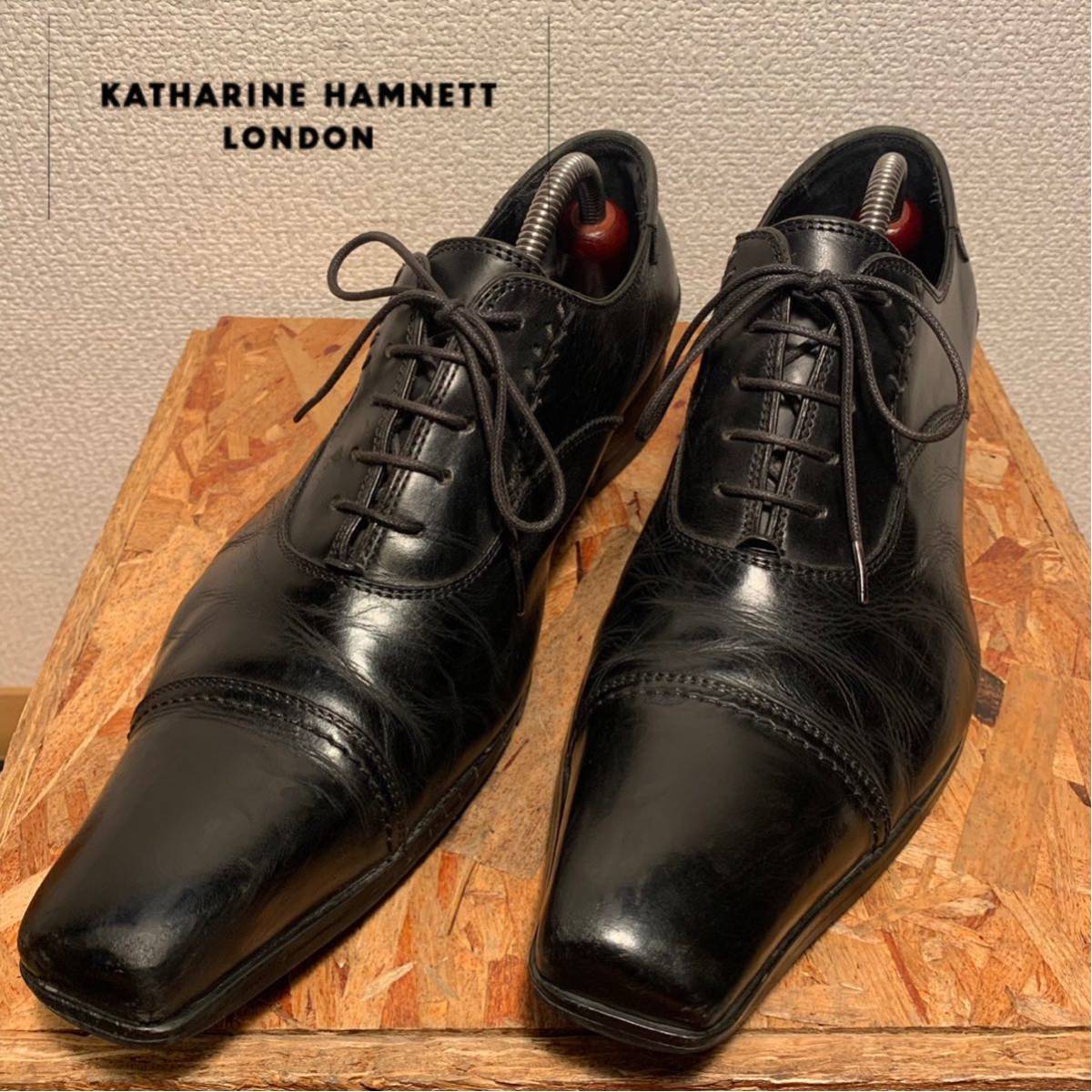 （351） キャサリンハムネット ストレートチップ 黒25.5cm