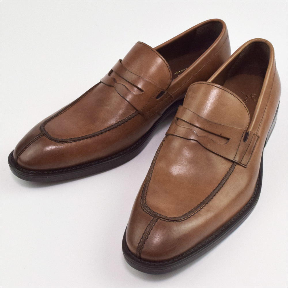 訳未使用 GIANCARLO MORELLI ジャンカルロモレリ レザー ローファー 42 26.5～27cm ブラウン GM01116