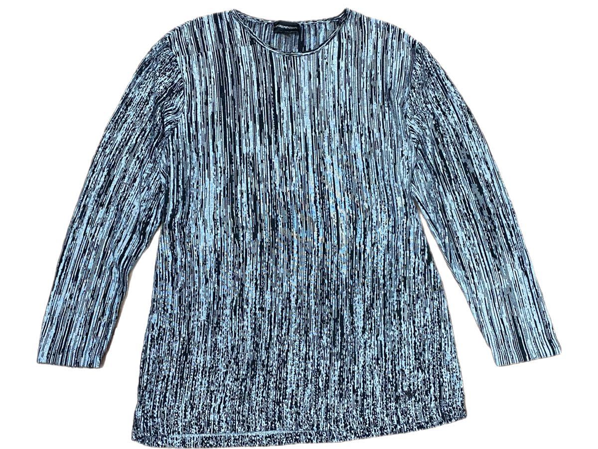 超美品 EMPORIO ARMANI エンポリオ アルマーニ 霜降り 艶やかなニット ロンT 長袖 56 セーター